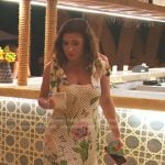 Bronwyn’s floral mesh dress on The Real Housewives of Salt Lake City