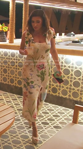 Bronwyn's floral mesh dress on The Real Housewives of Salt Lake City