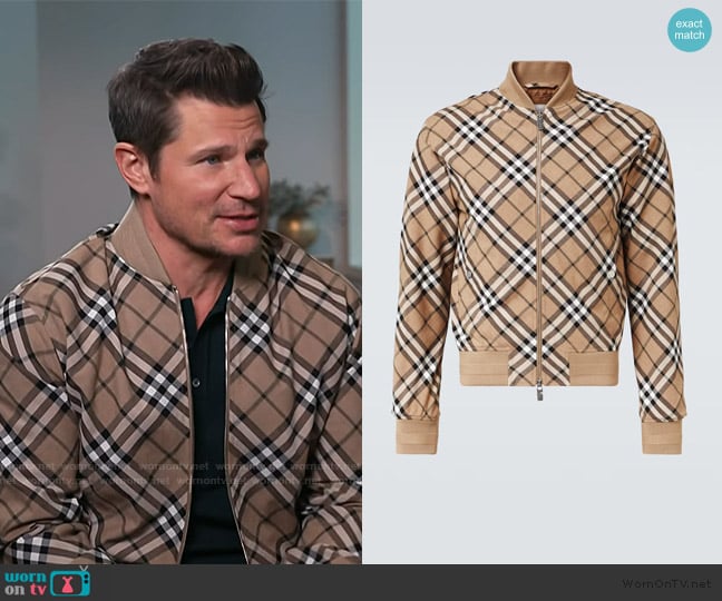 Burberry Check Jacket worn by Nick Lachey on E! News