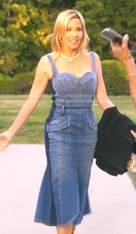 Camille's denim midi dress on The Real Housewives of Beverly Hills