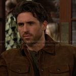 Chance’s brown suede jacket on The Young and the Restless