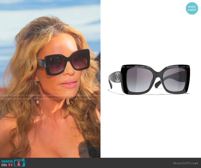 Chanel Square Sunglasses worn by Britani Bateman on The Real Housewives of Salt Lake City