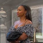 Chanel’s black paisley puff sleeve dress on Days of our Lives