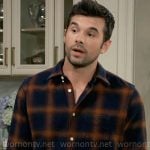 Chase’s navy and orange plaid shirt on General Hospital