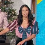 Chi-Lan’s striped bow top on The Talk