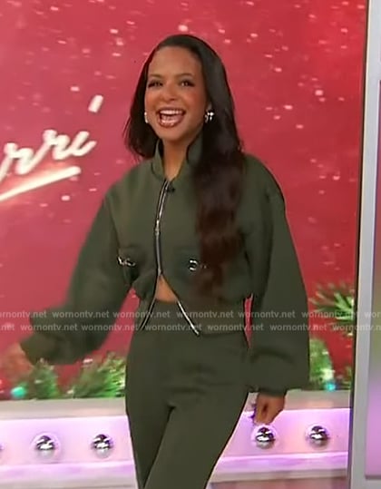 Christina Milian’s green bomber jacket on Sherri