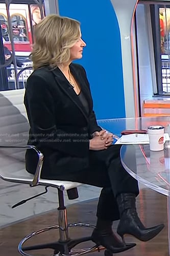 Christine’s black velvet blazer and pants on Today