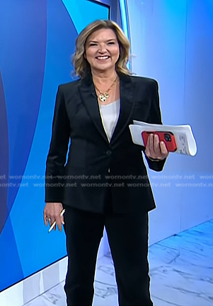 Christine’s black velvet blazer and pants on Today