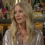 Christine’s metallic button down shirt on The Young and the Restless