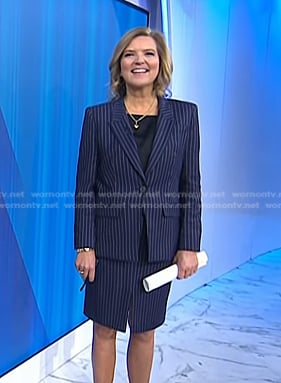 Christine's navy pinstripe blazer and skirt on Today