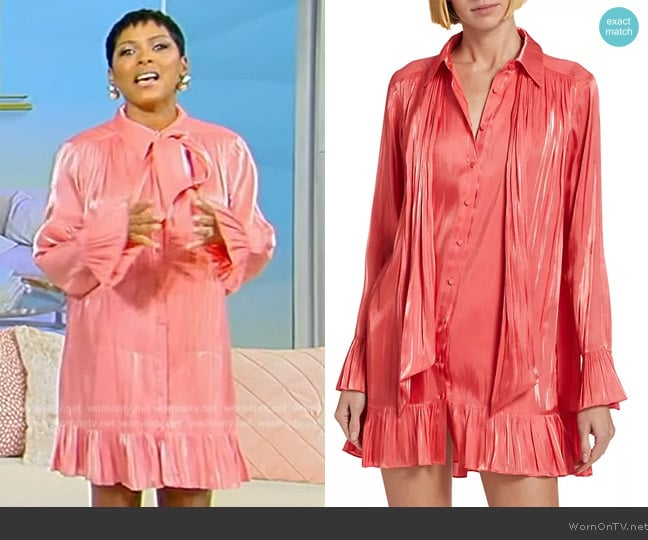 Cinq a Sept Iva Satin Shirtdress worn by Tamron Hall on Tamron Hall Show