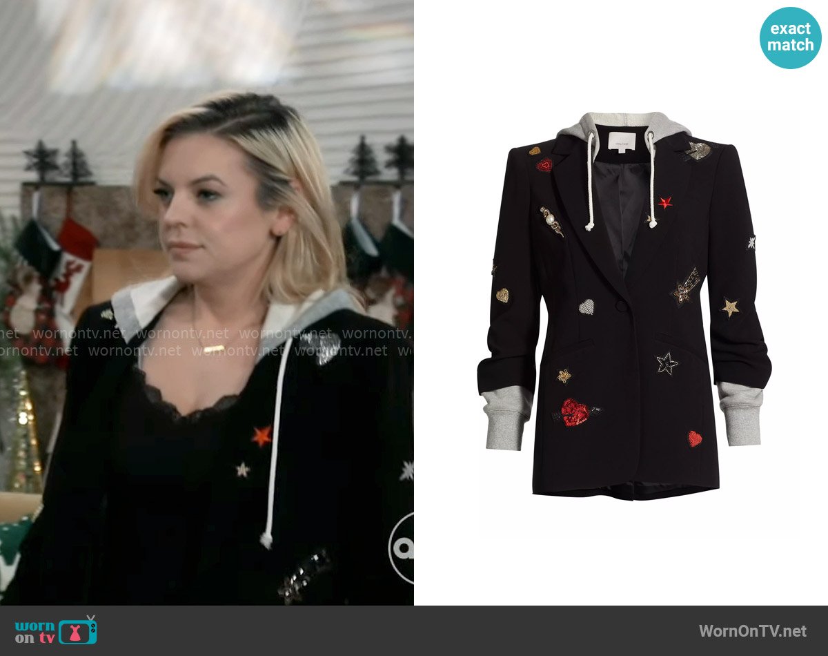 Maxie’s star embroidered blazer on General Hospital