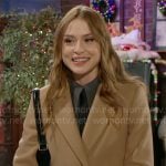 Claire’s camel coat on The Young and the Restless