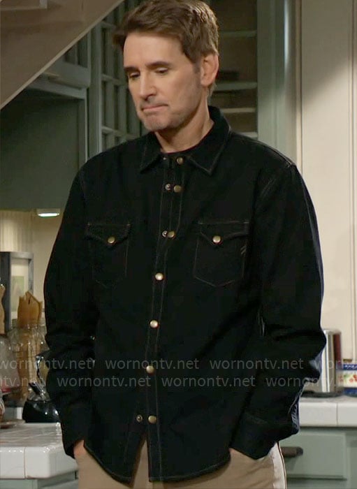 Cole's black denim shirt on The Young and the Restless