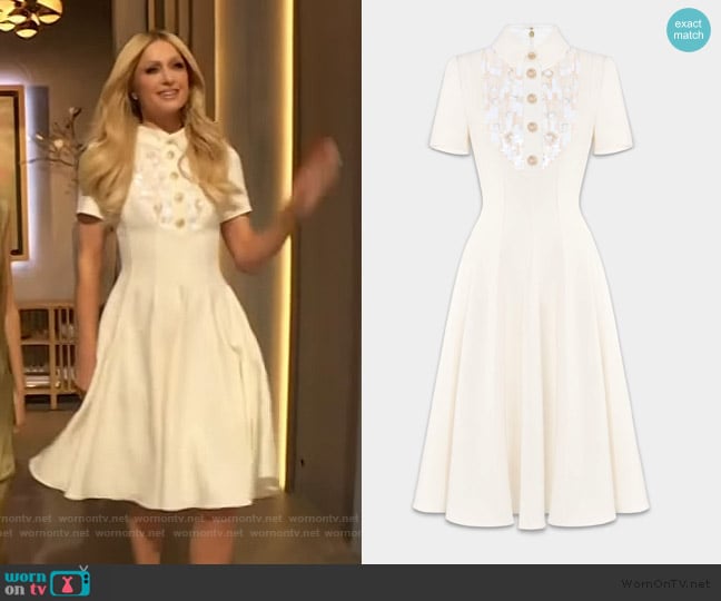 Paris Hilton’s white lace dress on The Drew Barrymore Show