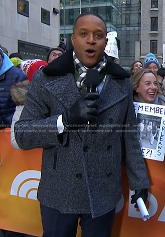 Craig’s grey herringbone peacoat on Today