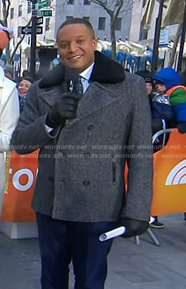 Craig’s grey herringbone peacoat on Today