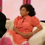 Damona’s coral dip-dye dress on The Drew Barrymore Show