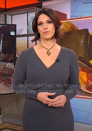 Dana Jacobson's grey knit dress on CBS Mornings