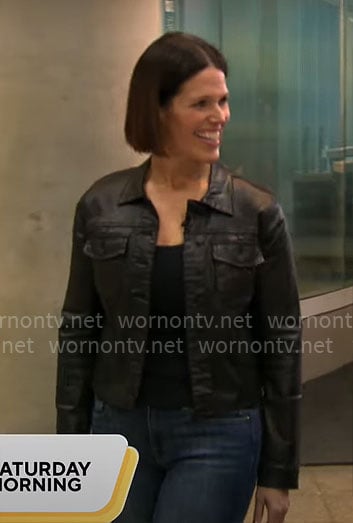 Dana's leather trucker jacket on CBS Mornings