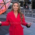 Dani’s pink wrap coat on Good Morning America