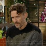 Daniel’s grey and green sweater on The Young and the Restless