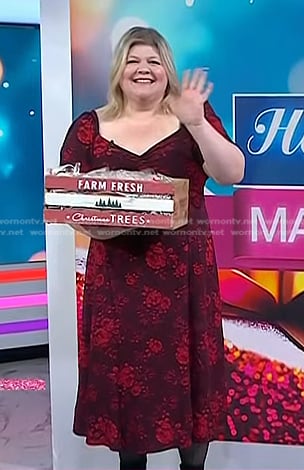 Danielle Kartes’s red floral dress on Today