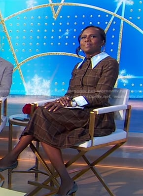 Deborah’s brown plaid dress on Good Morning America