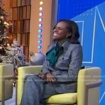 Deborah’s grey belted jacket and pants on Good Morning America