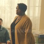 Denise’s yellow studded cardigan on No Good Deed