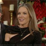 Diane’s sparkly black dress with cutouts on The Young and the Restless