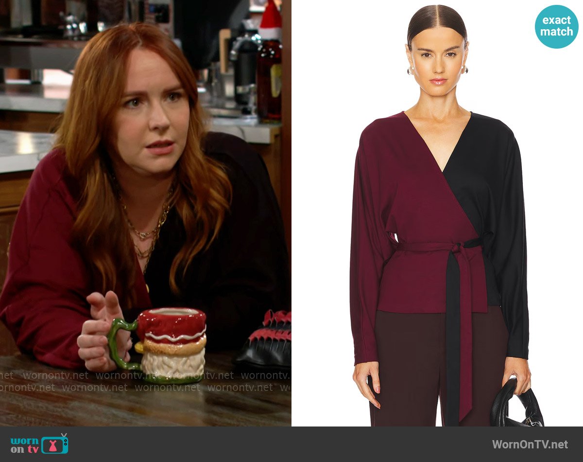 Diane von Furstenberg Phaedra Top worn by Mariah Copeland (Camryn Grimes) on The Young and the Restless