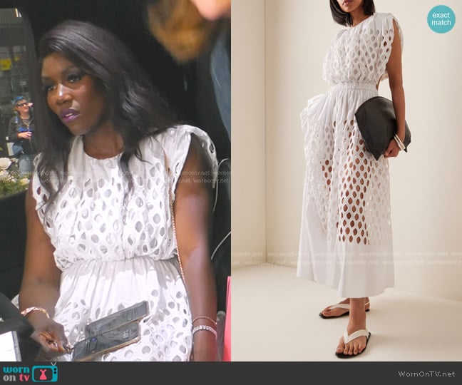 Diotima Eyelet Cotton Midi Dress worn by Bozoma Saint John on The Real Housewives of Beverly Hills