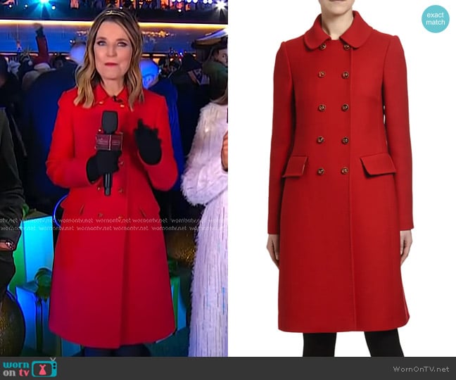 Dolce & Gabbana Double-Breasted Crepe Midi Coat worn by Savannah Guthrie on Today