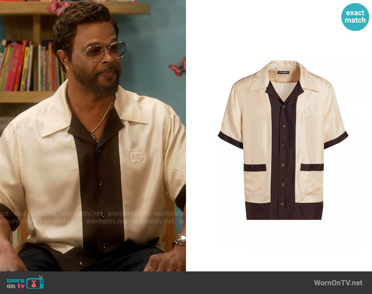 Poppa’s brown colorblock silk shirt on Poppas House