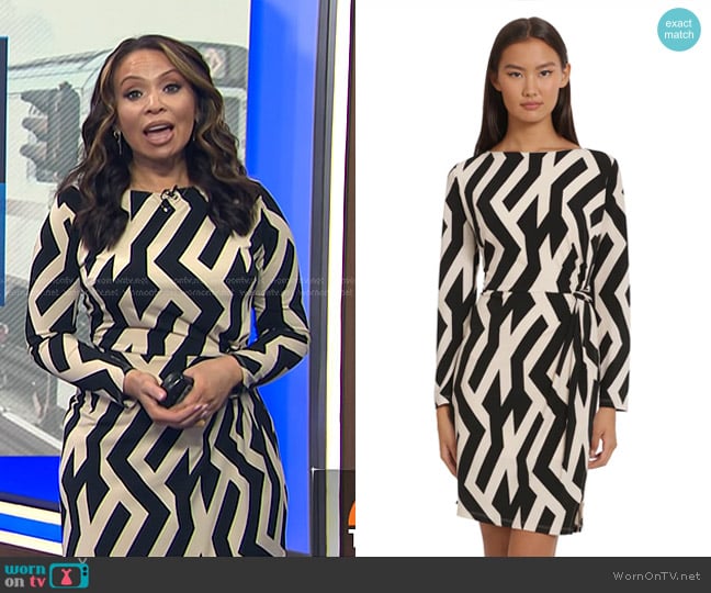 Donna Morgan Regina Dress in Jersey Black/Beige worn by Adelle Caballero on Today