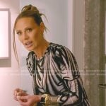 Dorit’s black and white print dress on The Real Housewives of Beverly Hills