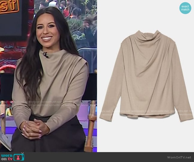 Zara Pleated Cowl Neck Blouse worn by Naz Perez on Today