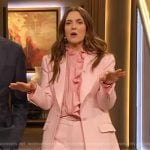 Drew’s pink ruffle blouse on The Drew Barrymore Show