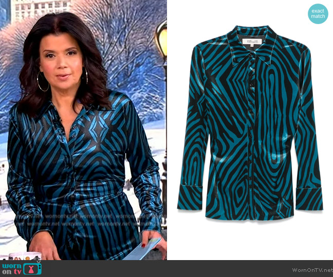 Diane von Furstenberg Soluck blouse worn by Ana Navarro on The View