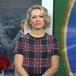 Dylan’s black plaid top and skirt on Today