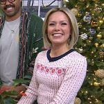 Dylan’s white and navy dot print sweater dress on Today