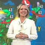 Dylan’s white tie neck dress on Today