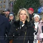 Dylan’s black fur collar zip coat on Today