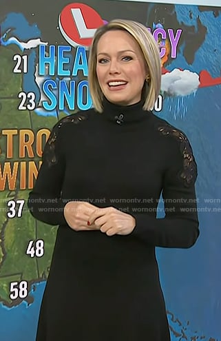 Dylan's black lace-shoulder dress on Today
