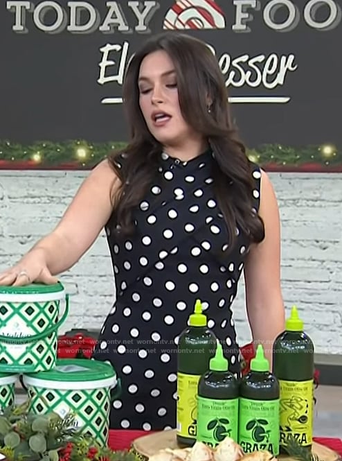 Elena Besser's black polka dot dress on Today