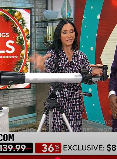 Elizabeth Werner's chain print jumpsuit on CBS Mornings