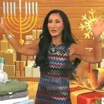 Elizabeth Werner's metallic chevron striped dress on CBS Mornings