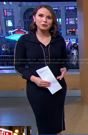 Elizabeth’s navy ribbed polo dress on Good Morning America