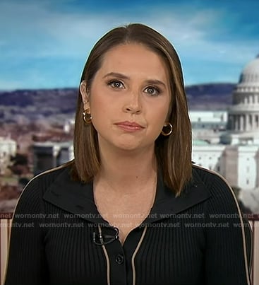 Elizabeth's navy ribbed polo dress on Good Morning America